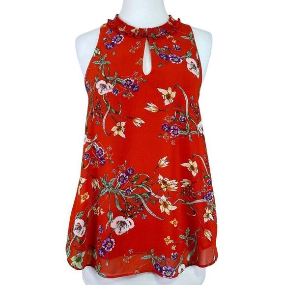 Rose + Olive Tank Blouse Size Extra Small Floral - Picture 1 of 7